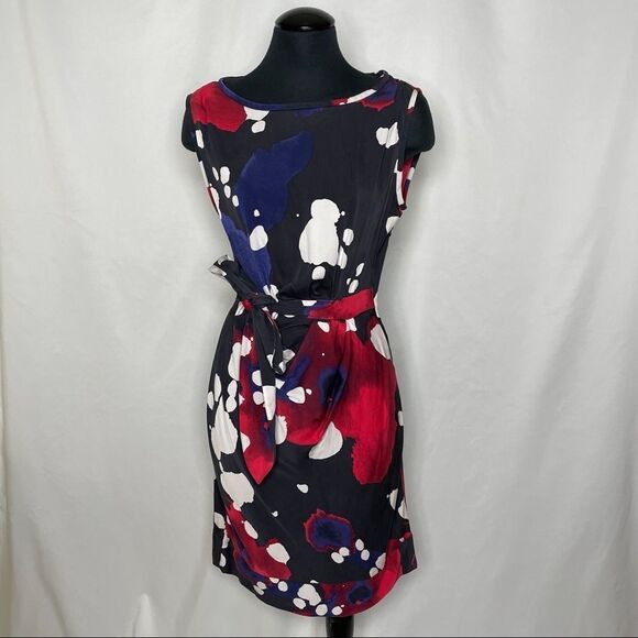 Diane Von Furstenberg New Della Explosion Of Color Silk Wrap Dress - Women’s 6 - Picture 2 of 9